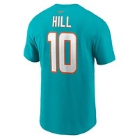 Men's Nike Tyreek Hill Aqua Miami Dolphins Player Name & Number T-Shirt