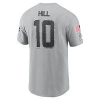 Men's Nike Tyreek Hill Gray Miami Dolphins 2024 Salute To Service Name & Number T-Shirt