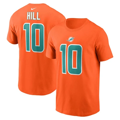 T-shirt avec nom et numéro de joueur Nike Tyreek Hill Orange Miami Dolphins pour homme