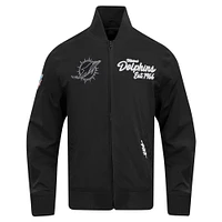 Men's Pro Standard Black Miami Dolphins Paint The City Twill Full-Zip Jacket