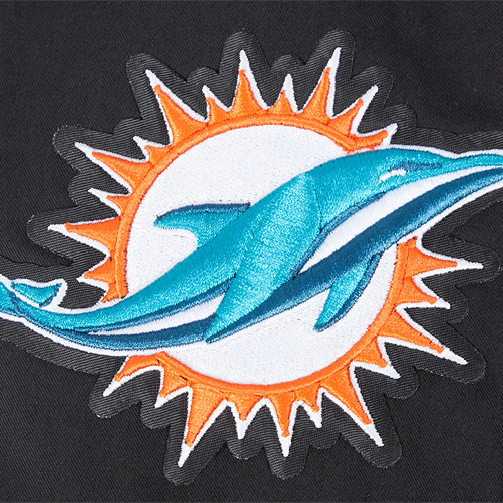 Men's Pro Standard Black Miami Dolphins Paint The City Twill Full-Zip Jacket