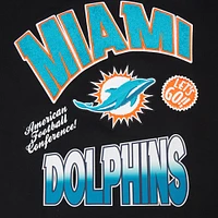 Men's Pro Standard Black Miami Dolphins Turn It Up Drop Shoulder Pullover Sweatshirt