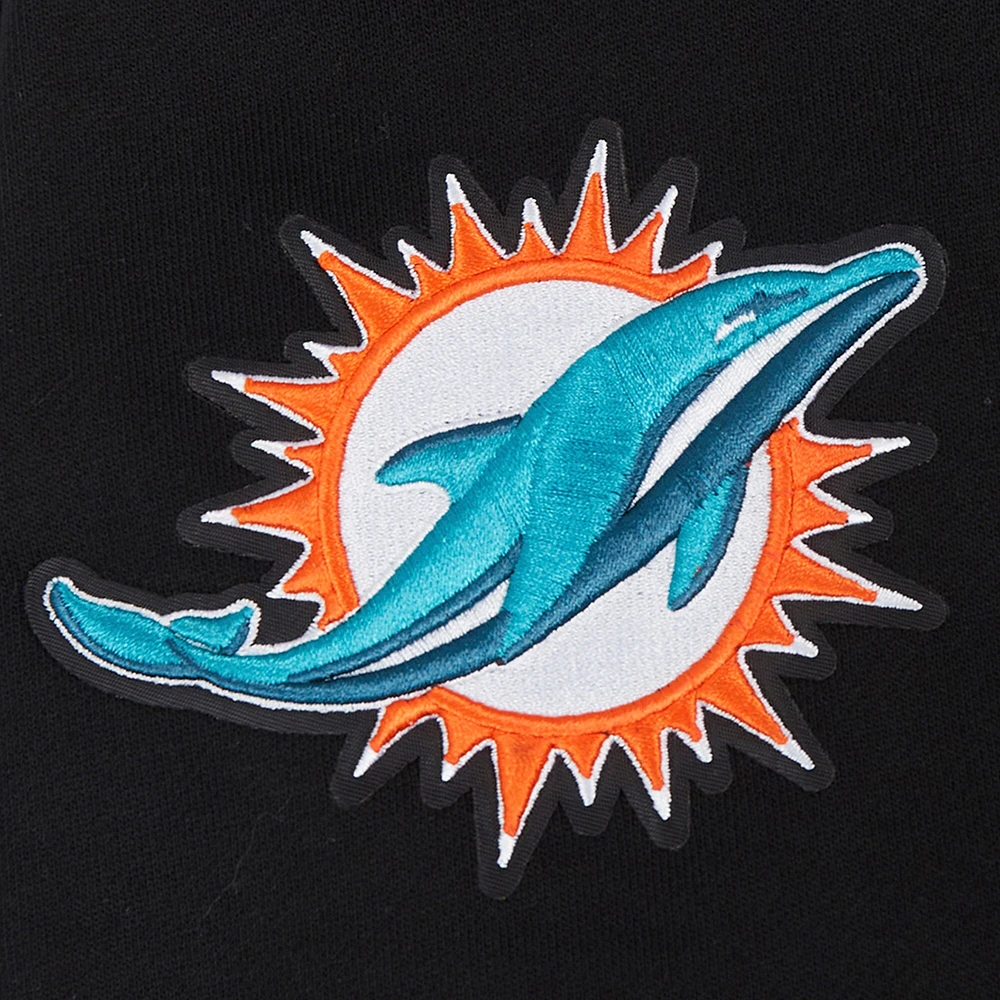 Men's Pro Standard Black Miami Dolphins Turn It Up Drop Shoulder Pullover Sweatshirt