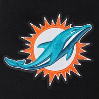 Men's Pro Standard Black Miami Dolphins Turn It Up Drop Shoulder Pullover Sweatshirt