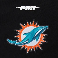 Men's Pro Standard Black Miami Dolphins Turn It Up Drop Shoulder Pullover Sweatshirt