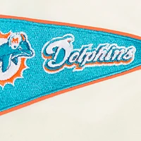 Men's Pro Standard Cream Miami Dolphins Sublimated Satin Full-Snap Jacket
