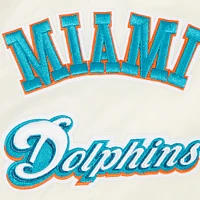 Men's Pro Standard Cream Miami Dolphins Sublimated Satin Full-Snap Jacket