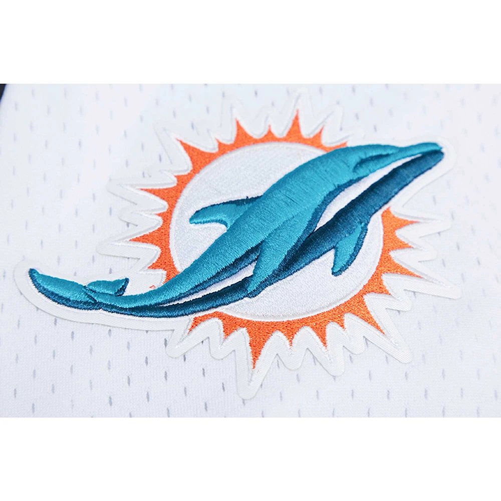 Men's Pro Standard Tyreek Hill White Miami Dolphins Mesh Baseball Button-Up T-Shirt
