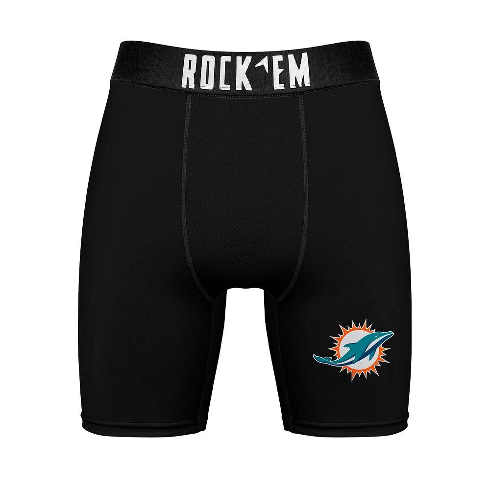 Men's Rock Em Socks Miami Dolphins Primary Crew & Boxer Briefs Combo Pack