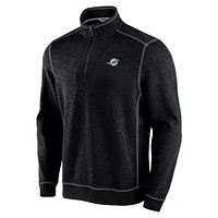 Men's Tommy Bahama Black Miami Dolphins Big & Tall Tobago Bay Half-Zip Sweatshirt