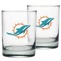 Miami Dolphins 2-Pack 13.5oz Rocks Glass Set