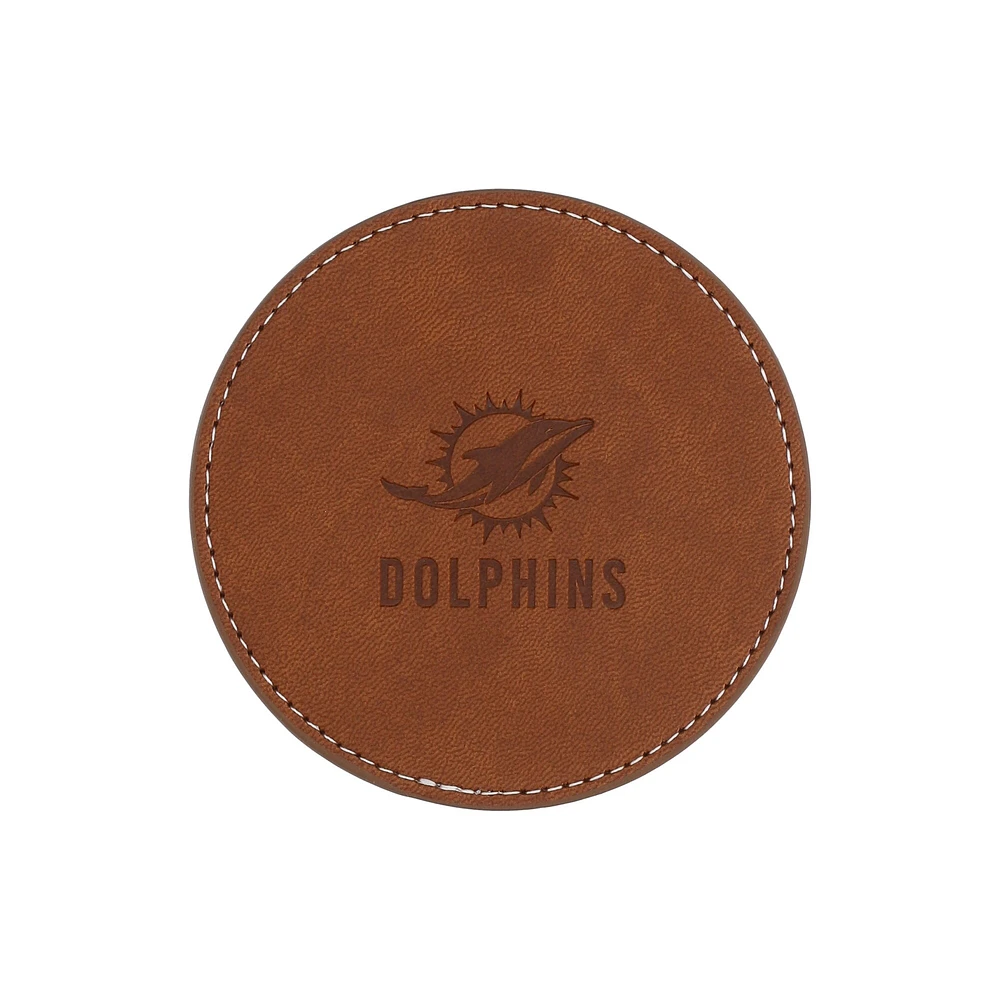 Miami Dolphins 4-Pack Faux Leather Coaster Set