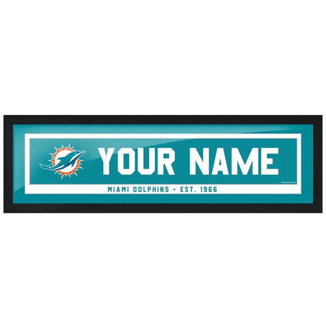 Dauphins de Miami - 6'' x 22'' Art encadré personnalisé