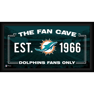 Miami Dolphins Framed 10" x 20" Fan Cave Collage