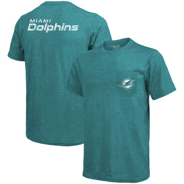 T-Shirt à Poche Tri-Blend Majestic Threads Miami Dolphins - Aqua