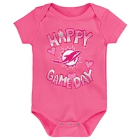 Newborn Pink Miami Dolphins Happy Gameday Bodysuit