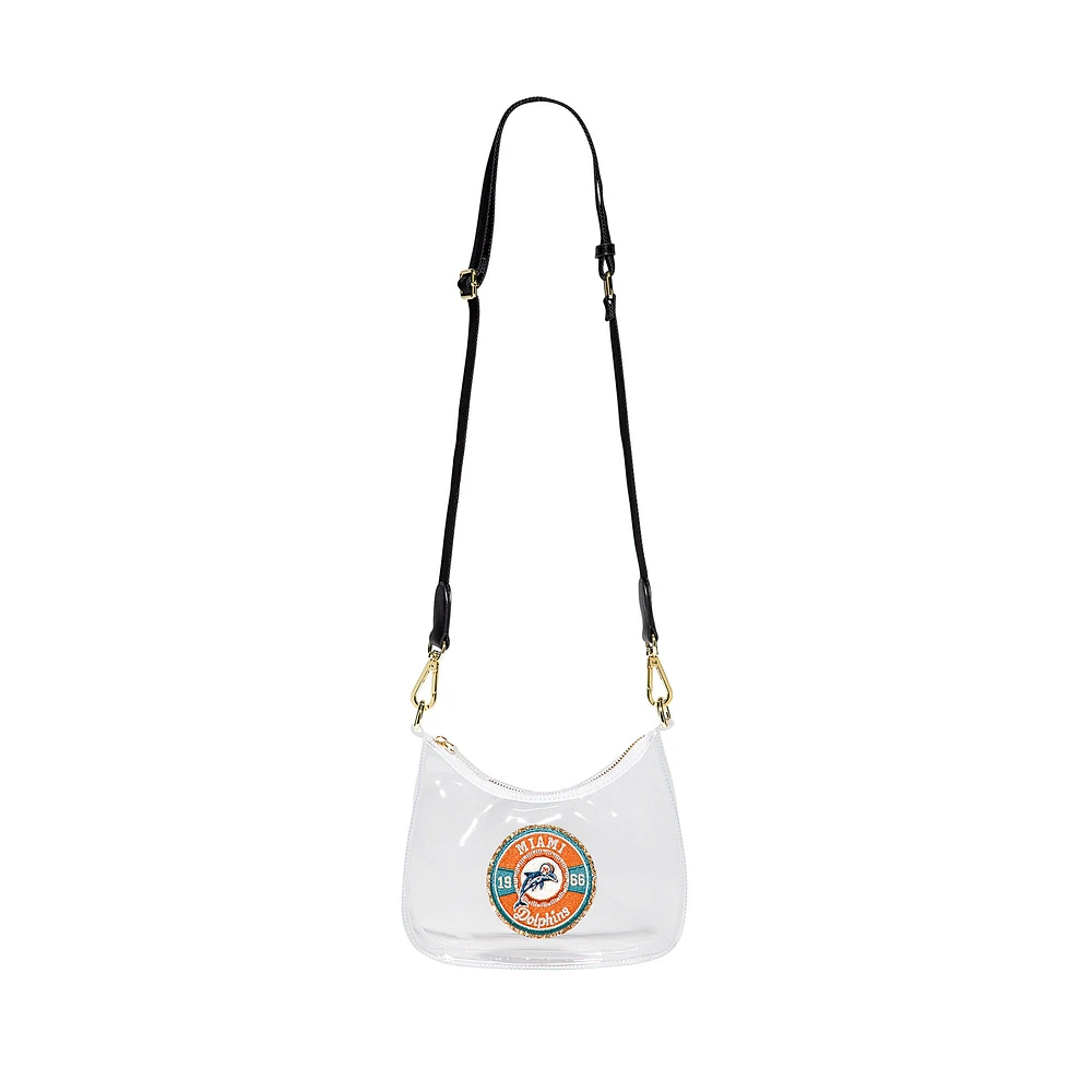 Stoney Clover Lane Miami Dolphins Clear Curved Crossbody