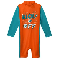 Toddler Orange Miami Dolphins Wave Runner Long Sleeve Wetsuit