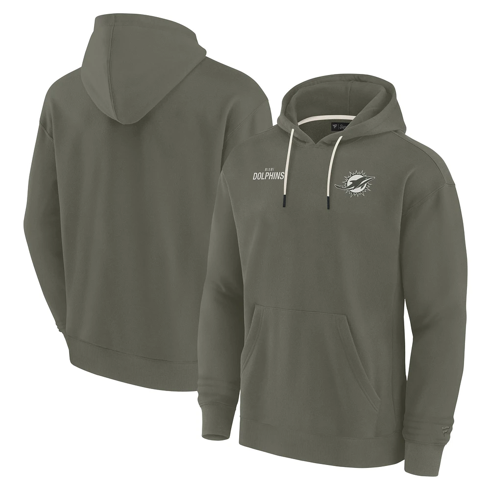 Unisex Fanatics Olive Miami Dolphins Elements Super Soft Fleece Pullover Hoodie