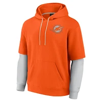 Unisex Fanatics  Orange Miami Dolphins Sleek Elements Pullover Hoodie