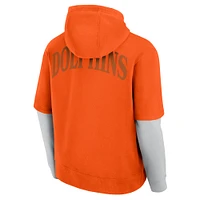 Unisex Fanatics  Orange Miami Dolphins Sleek Elements Pullover Hoodie