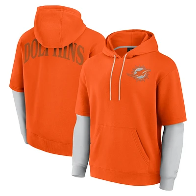 Unisex Fanatics  Orange Miami Dolphins Sleek Elements Pullover Hoodie