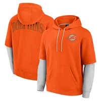 Unisex Fanatics  Orange Miami Dolphins Sleek Elements Pullover Hoodie