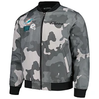 Unisex The Wild Collective Gray Miami Dolphins Camo Bomber Jacket