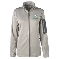 Veste entièrement zippée Dunbrooke Heather Charcoal pour femmes des Miami Dolphins Freestyle Teflon Shield