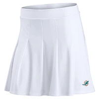 Jupe-short de tennis Fanatics blanche pour femme avec logo principal des Miami Dolphins
