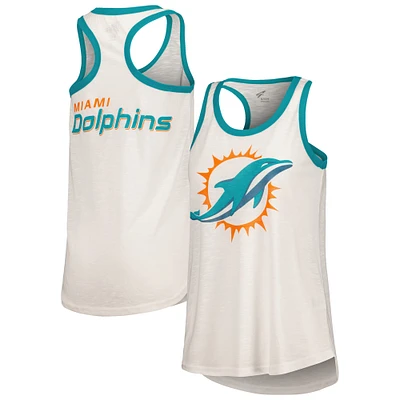 Débardeur blanc à dos nageur Tater G-III 4Her par Carl Banks pour femmes des Dolphins de Miami