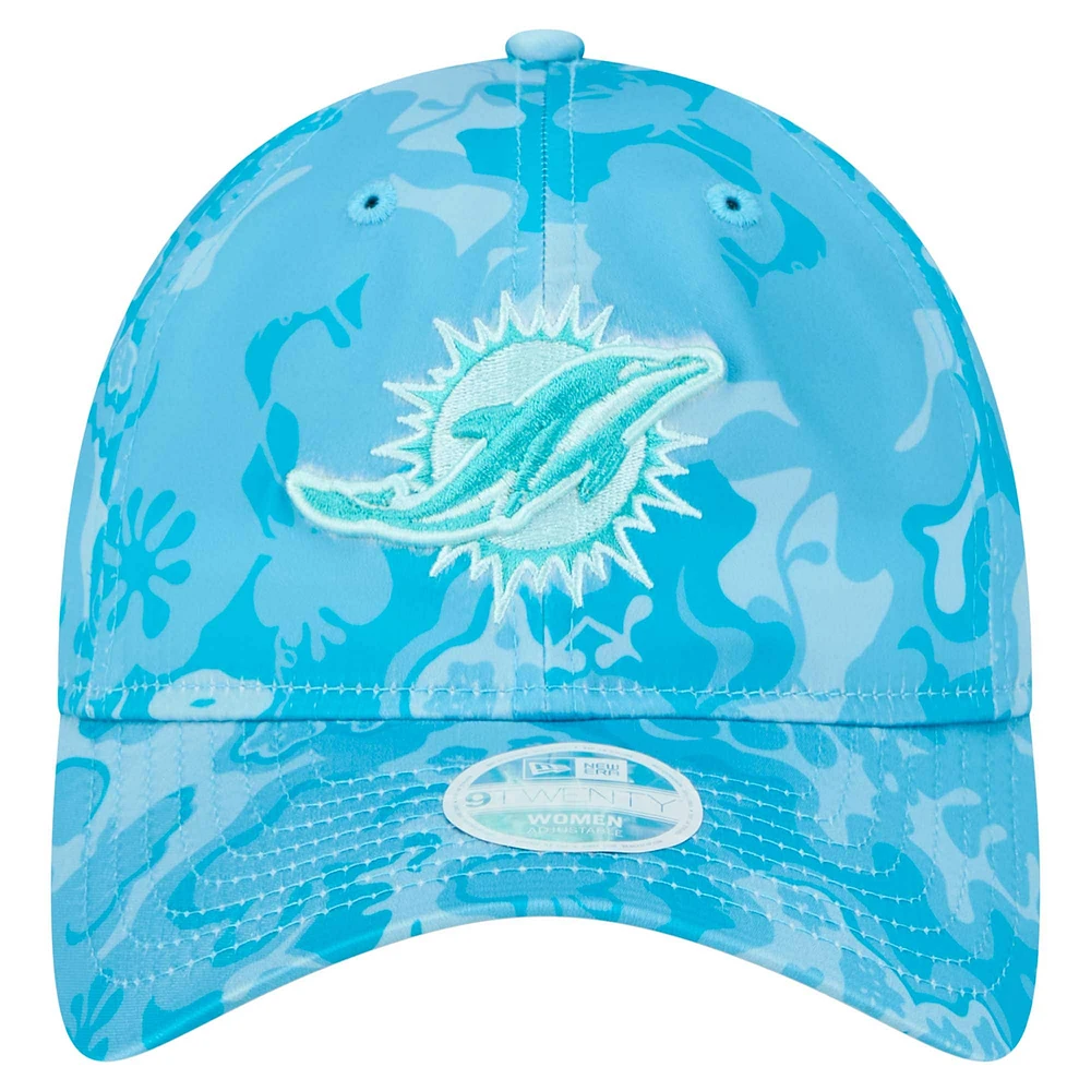 Women's New Era Aqua Miami Dolphins Trippy 9TWENTY Adjustable Hat
