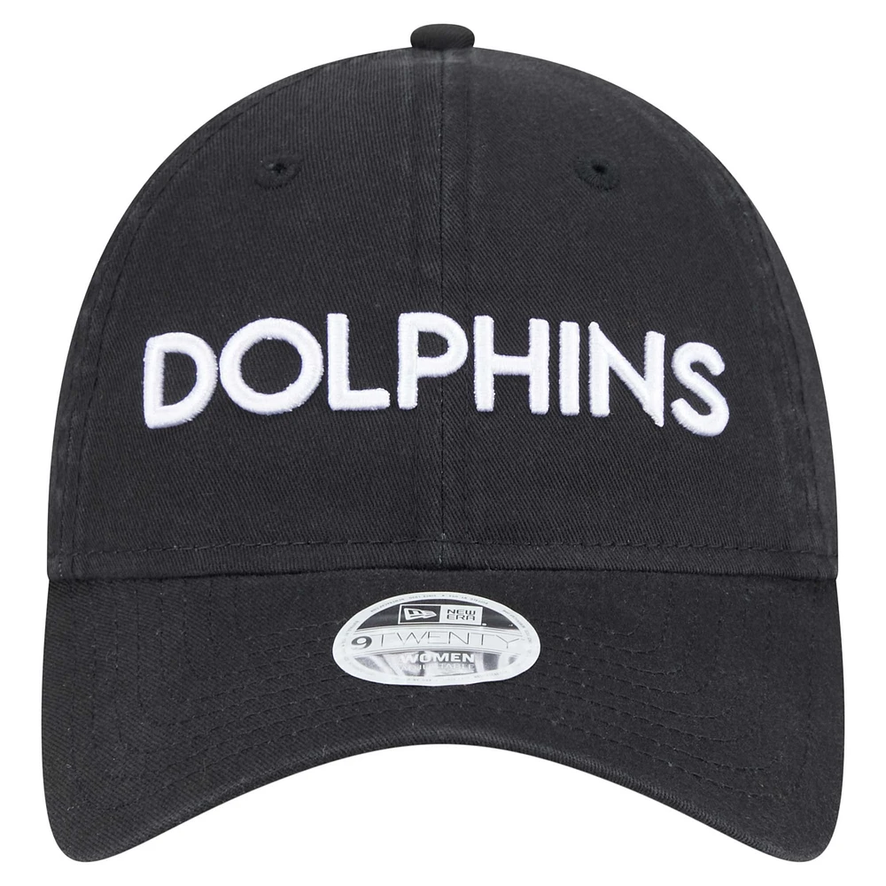 Women's New Era Black Miami Dolphins Cece 9TWENTY Adjustable Hat
