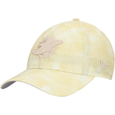 Casquette ajustable Frond 9TWENTY pour femme New Era, couleur crème, Miami Dolphins