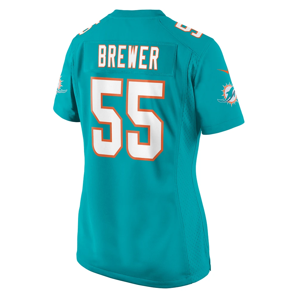 Women's Nike Aaron Brewer  Aqua Miami Dolphins Game Jersey