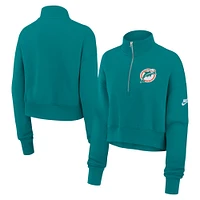 Women's Nike Aqua Miami Dolphins Rewind Phoenix Half-Zip Sweatshirt