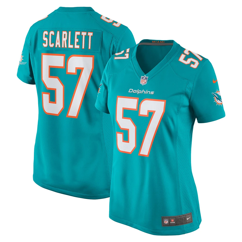 Maillot de match Nike Brennan Scarlett Aqua pour femmes des Dolphins Miami