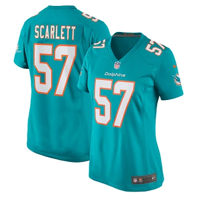 Maillot de match Nike Brennan Scarlett Aqua pour femmes des Dolphins Miami