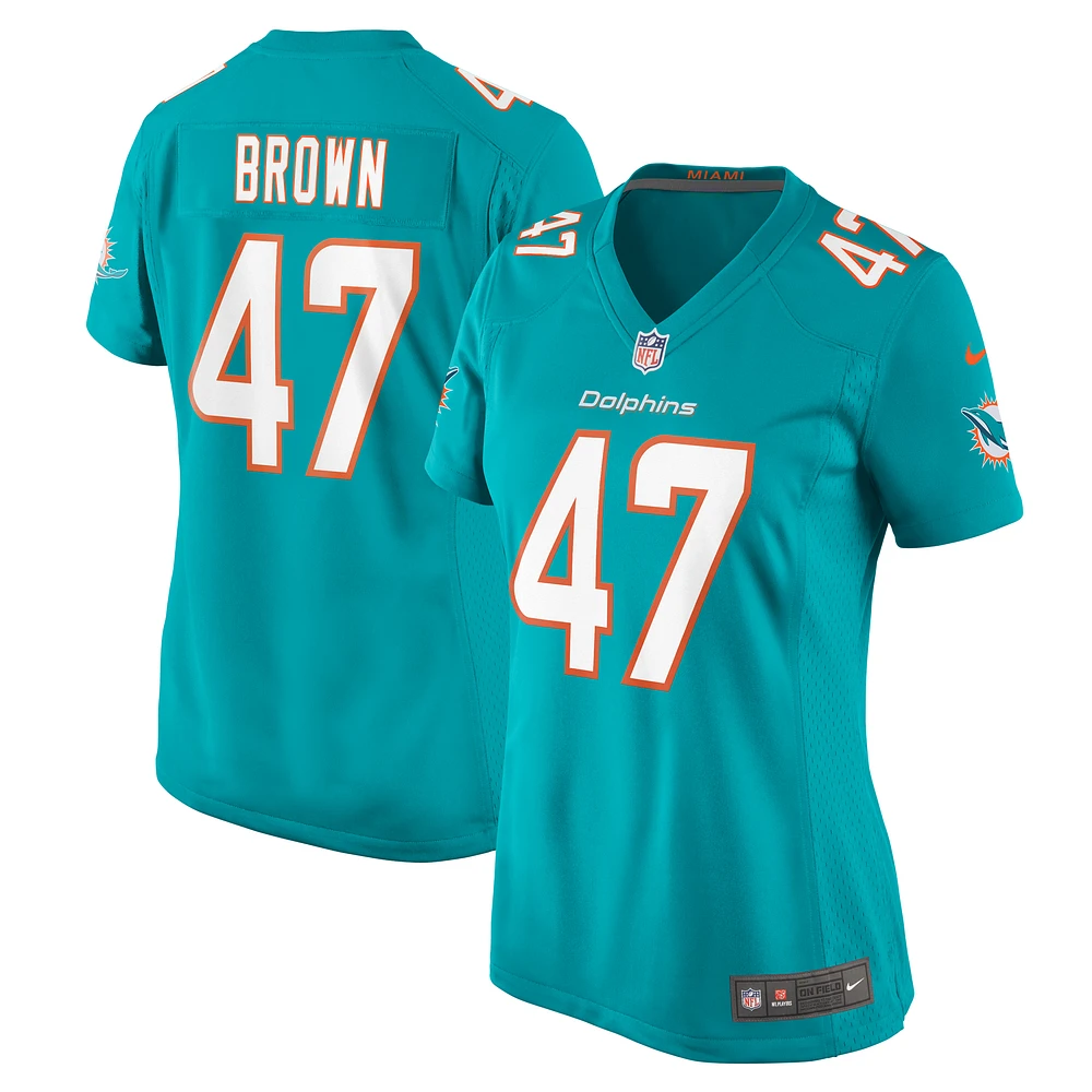 Women's Nike Cam Brown Aqua Miami Dolphins Game Jersey