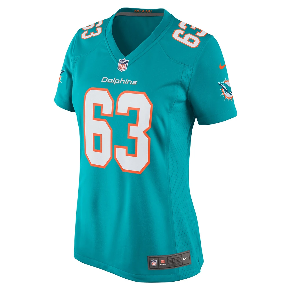 Women's Nike Chasen Hines  Aqua Miami Dolphins Team Game Jersey