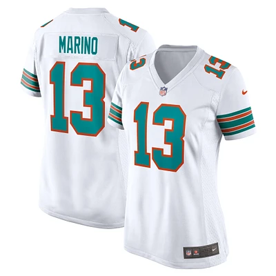 Maillot de joueur retraité Nike Dan Marino pour femme, blanc, Miami Dolphins