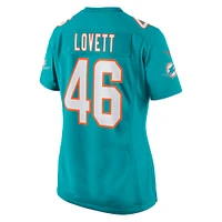 Women's Nike John Lovett Aqua Miami Dolphins Game Player Jersey
