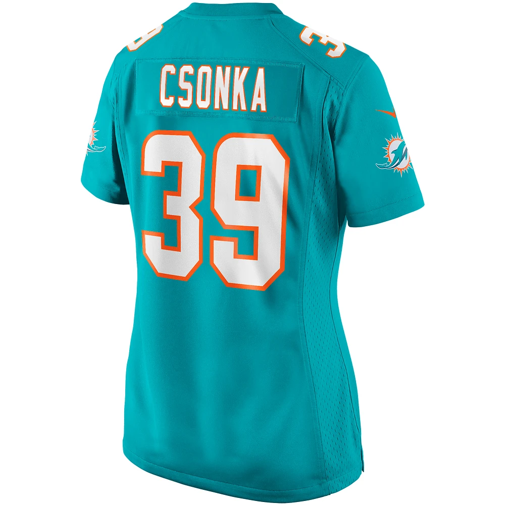 Women's Nike Larry Csonka Aqua Miami Dolphins Game Retired Player Jersey