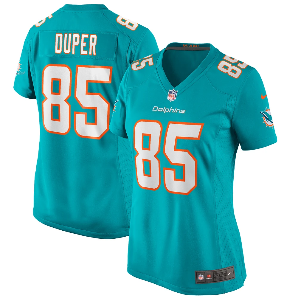 Maillot de joueur retraité Nike Mark Duper Aqua Miami Dolphins Game pour femme