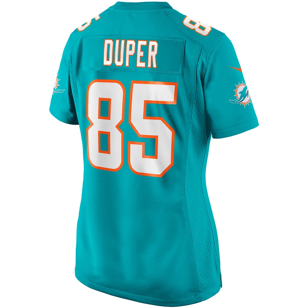 Maillot de joueur retraité Nike Mark Duper Aqua Miami Dolphins Game pour femme
