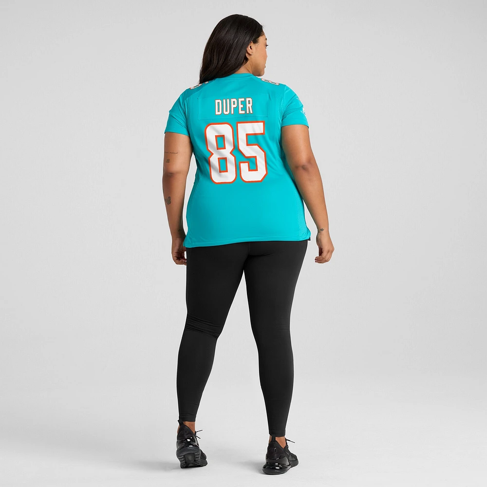 Maillot de joueur retraité Nike Mark Duper Aqua Miami Dolphins Game pour femme