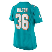 Women's Nike Mark Milton Aqua Miami Dolphins Game Jersey