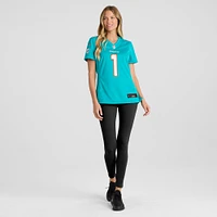 Women's Nike Number 1 Bride Aqua Miami Dolphins Game Jersey