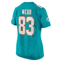 Women's Nike Raleigh Webb  Aqua Miami Dolphins Team Game Jersey
