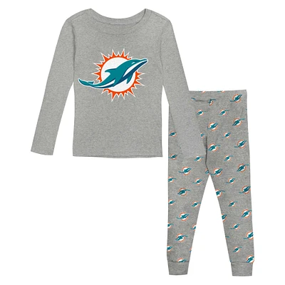 Ensemble de nuit pour jeunes Miami Dolphins avec t-shirt à manches longues et pantalon